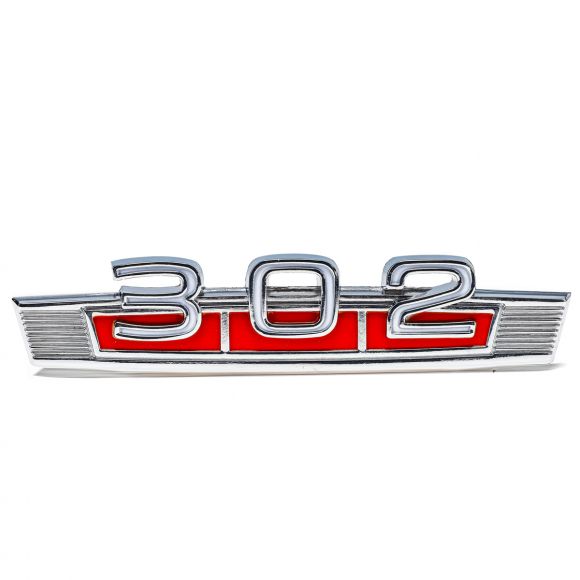 302 Engine Badge Emblem | Red Accent | 1969-77 Bronco, 1967-72 Ford Truck